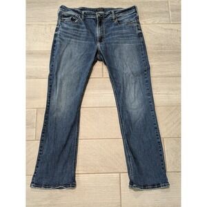 Silver Jeans Co Craig Jeans Mens 40x32‎ Blue Straight Leg Denim Stretch Western